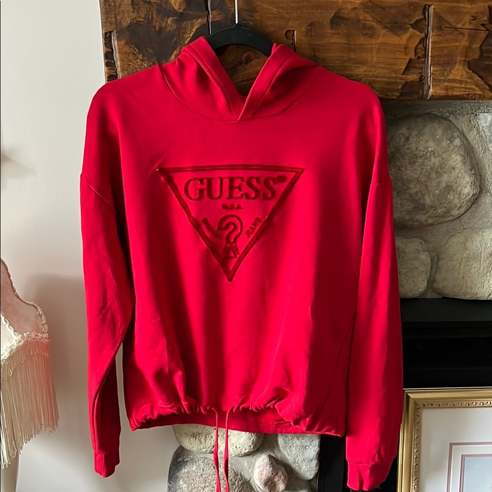GUESS Red Logo Hoodie